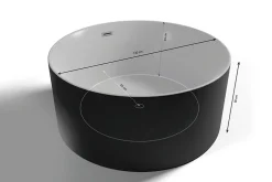 Spalina Baignoire îlot ronde Loom 2.0,noir mat, 130x130 cm, by* Baignoire Îlot