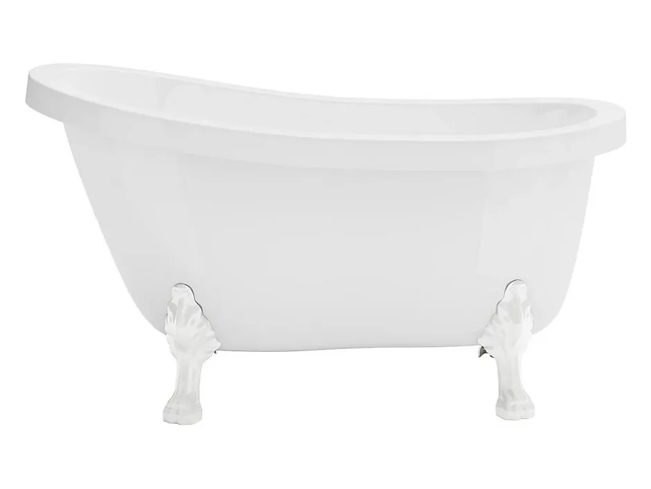 Vente-unique Baignoire îlot rétro avec pieds de lion blancs - 200 L - 145 x 74 x 77 cm - Blanche - NISOS II* Baignoire Îlot