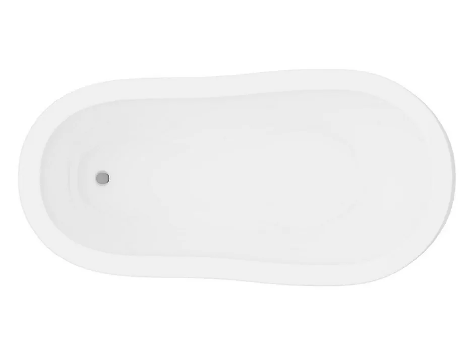 Vente-unique Baignoire îlot rétro avec pieds de lion blancs - 200 L - 145 x 74 x 77 cm - Blanche - NISOS II* Baignoire Îlot
