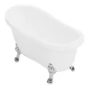 Vente-unique Baignoire îlot rétro avec pieds de lion argentés - 200 L - 145 x 74 x 77 cm - Blanche - NISOS II