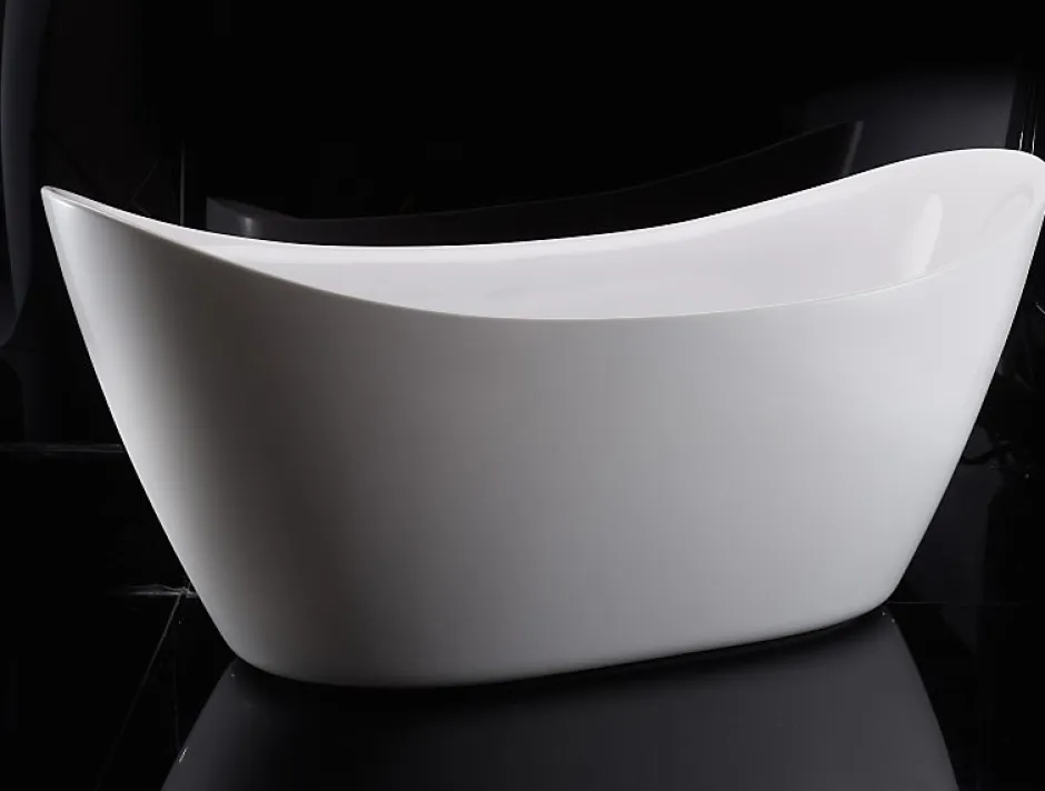 Bernstein Baignoire îlot SIENA acrylique blanc mat - 173x73x75cm - Garantie 5 ans - Avec robinet mitigeur 1521, Avec siphon