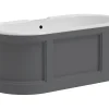 Vente-unique Baignoire îlot style campagne chic - Gris mat - 161L - 152 x 74 x 60 cm - CAVASO* Baignoire Îlot