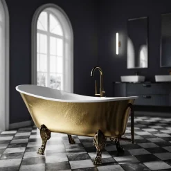 Bernstein Baignoire îlot sur pieds rétro acrylique PARIS PREMIUM OR - Garantie 5 ans, 175x74cm
