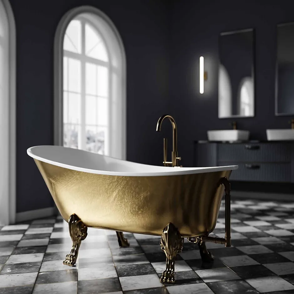 Bernstein Baignoire îlot sur pieds rétro acrylique PARIS PREMIUM OR - Garantie 5 ans, 175x74cm
