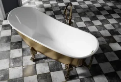 Bernstein Baignoire îlot sur pieds rétro acrylique PARIS PREMIUM OR - Garantie 5 ans, 175x74cm