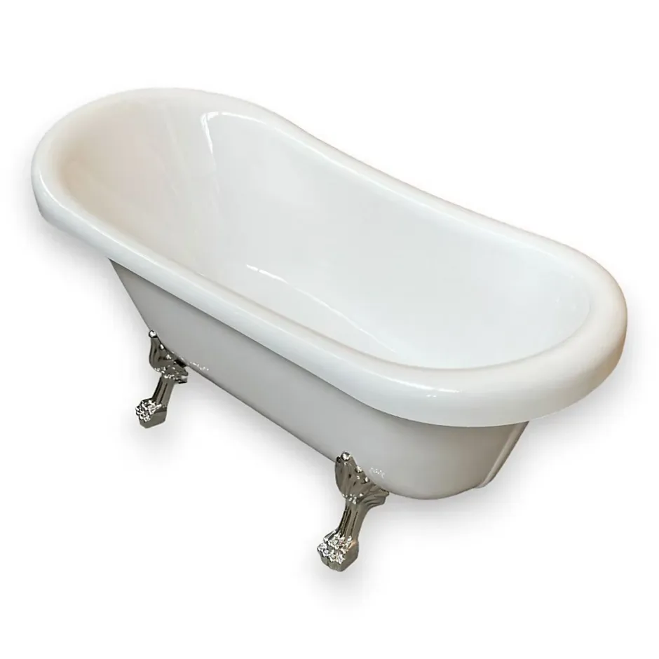 Eliteshopping Baignoire îlot vintage 170 x 80 cm avec pieds argent Marigold