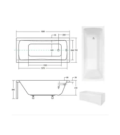 Azura Home Design Baignoire MIRANO II avec tablier 170 x 70 cm* Baignoire Droite