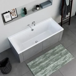 Duravit Baignoire murale acrylique rectangulaire à encastrer, 1 dossier à gauche, 160x70x49,5cm, Sans pieds, Blanc brillant, P3* Baignoire Droite