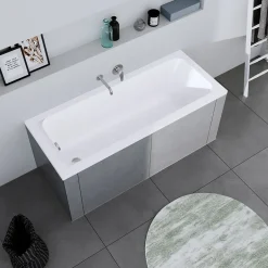 Duravit Baignoire murale acrylique rectangulaire à encastrer salle de bain, 160x70x42cm, Garantie 5 ans, Sans pieds, Blanc, DURALAVANT