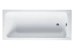 Duravit Baignoire murale acrylique rectangulaire à encastrer salle de bain, 160x70x42cm, Garantie 5 ans, Sans pieds, Blanc, DURALAVANT