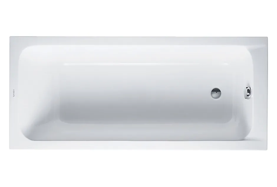 Duravit Baignoire murale acrylique rectangulaire à encastrer salle de bain, 160x70x42cm, Garantie 5 ans, Sans pieds, Blanc, DURALAVANT