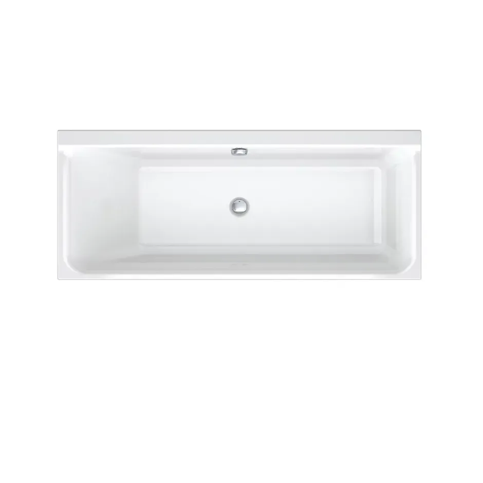 Duravit Baignoire murale acrylique rectangulaire à encastrer, 1 dossier à gauche, 170x70x49,5cm, Sans pieds, Blanc brillant, P3* Baignoire Droite