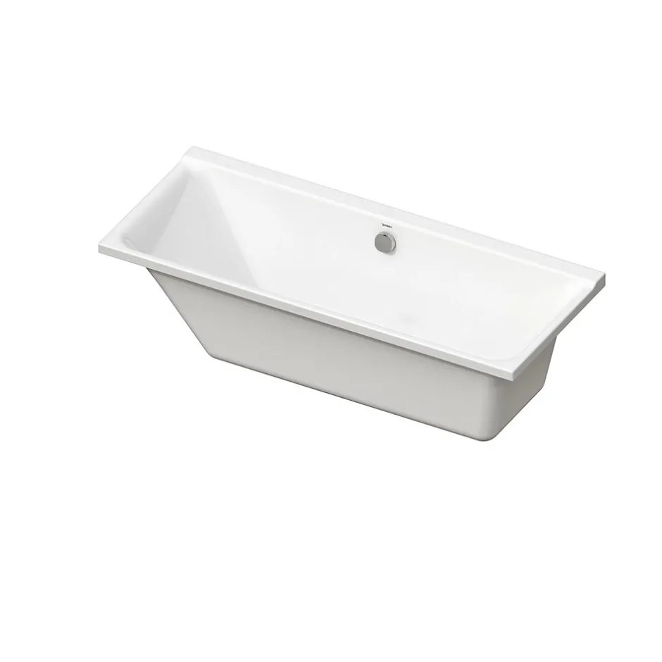 Duravit Baignoire murale acrylique rectangulaire à encastrer, 1 dossier à gauche, 170x70x49,5cm, Sans pieds, Blanc brillant, P3* Baignoire Droite