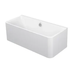 Duravit Baignoire murale acrylique rectangulaire à encastrer, 2 dossiers, 180x80x49,5cm, Garantie 5 ans, Sans pieds, Blanc brillant, P3* Baignoire Îlot