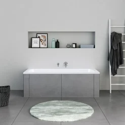 Duravit Baignoire murale acrylique rectangulaire à encastrer salle de bain, 2 dossiers, 160x70x47cm Sans pieds, Blanc, DURAPECOS* Baignoire Droite