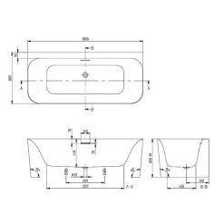 Villeroy & Boch Baignoire murale semi-îlot Loop & Friends