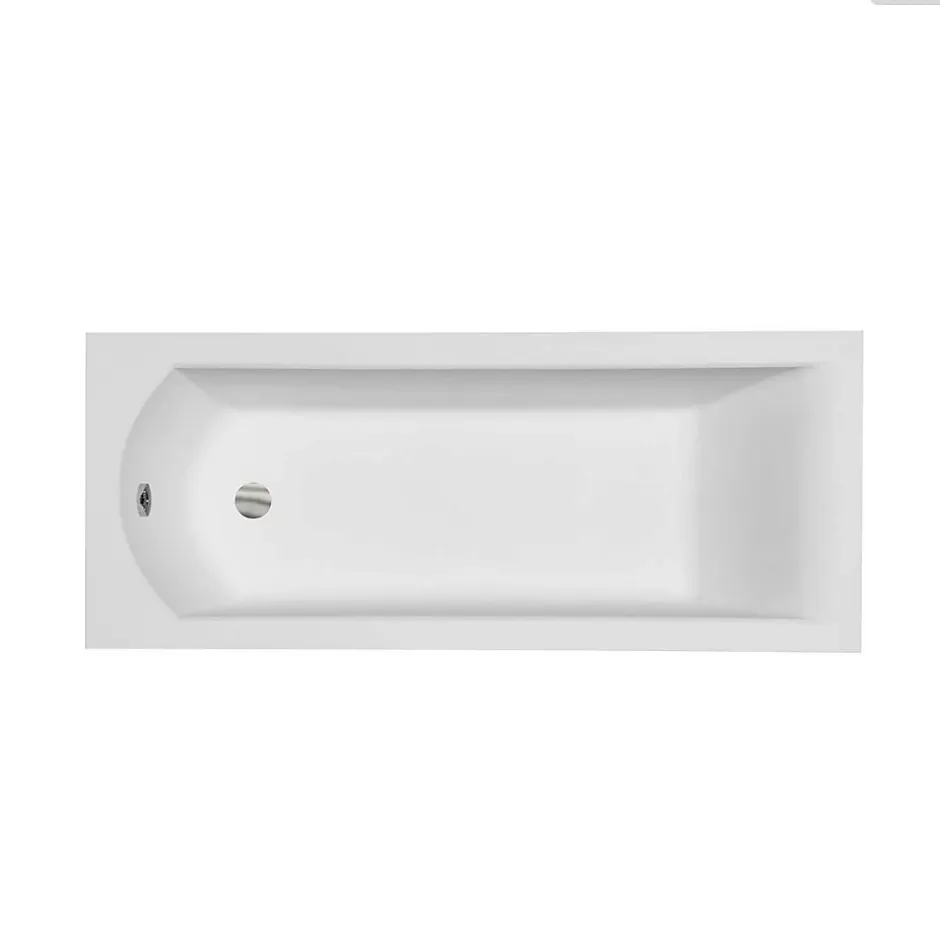 Besco Baignoire rectangulaire - 170 x 70 cm - avec Tablier - Pieds - Vidage Chrome - SHEA