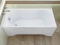Badland Baignoire rectangulaire 120 x 75 GRACJA acrylique blanc, sans Habillage + Pieds + Vidage à chromé* Baignoire D'Angle