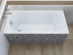 Badland Baignoire rectangulaire 120 x 75 GRACJA acrylique blanc, sans Habillage + Pieds + Vidage à chromé* Baignoire D'Angle