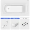 Besco Baignoire rectangulaire - 180 x 80 cm - avec Tablier - Pieds - Vidage Chrome - SHEA
