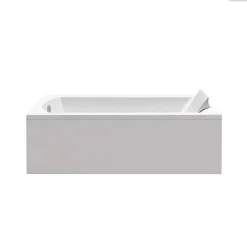 Besco Baignoire rectangulaire - 180 x 80 cm - avec Tablier - Pieds - Vidage Chrome - SHEA
