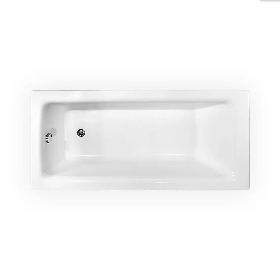 Besco Baignoire rectangulaire - 170 x 75 cm - sans Habillage - avec Pieds - Vidage Chrome - TALIA SLIM* Baignoire Droite