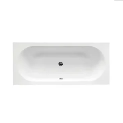 Besco Baignoire rectangulaire - 160 x 75 cm - avec Habillage Polystyrène - Pieds - Vidage Chrome - VITAE SLIM