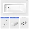 Besco Baignoire rectangulaire - 170 x 75 cm - avec Tablier Blanc - Pieds - Vidage Chrome - TALIA