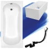 Badland Baignoire rectangulaire 130 x 70 ARIA acrylique blanc + Support stabilisateur en polystyrène + Pieds + Vidage à chromé