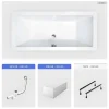 Besco Baignoire rectangulaire - 175 x 80 cm - avec Tablier - Pieds - Vidage Chrome - QUADRO* Baignoire Droite