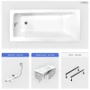 Besco Baignoire rectangulaire - 110 x 70 cm - avec Habillage - Pieds - Vidage Chrome - TALIA* Baignoire Droite