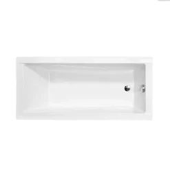 Besco Baignoire rectangulaire - 180 x 80 cm - sans Habillage - avec Pieds - Repose-tête - Vidage Chrome - MODERN* Baignoire Droite