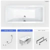 Besco Baignoire rectangulaire - 190 x 90 cm - avec Habillage - Pieds - Vidage Chrome - QUADRO