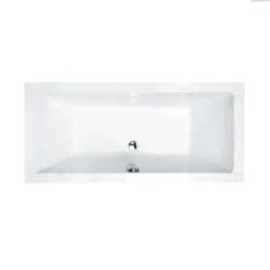 Besco Baignoire rectangulaire - 190 x 90 cm - avec Habillage - Pieds - Vidage Chrome - QUADRO