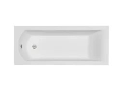 Besco Baignoire rectangulaire + tablier blanc + repose tête - SHEA - 140 x 70 cm* Baignoire Droite