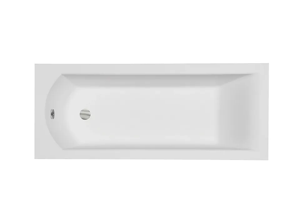 Besco Baignoire rectangulaire + tablier blanc + repose tête - SHEA - 140 x 70 cm* Baignoire Droite