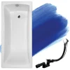 Badland Baignoire rectangulaire 160 x 70 OPTIMA acrylique blanc, sans Habillage + Pieds + Vidage à chromé* Baignoire D'Angle