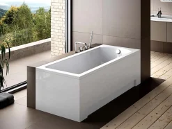 Besco Baignoire rectangulaire - 160 x 70 cm - sans Habillage - avec Pieds - Vidage Chrome - SHEA