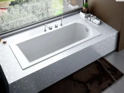 Besco Baignoire rectangulaire - 160 x 70 cm - sans Habillage - avec Pieds - Vidage Chrome - SHEA