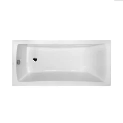 Besco Baignoire rectangulaire - 160 x 70 cm - avec Habillage - Pieds - Vidage Chrome - OPTIMA* Baignoire Droite