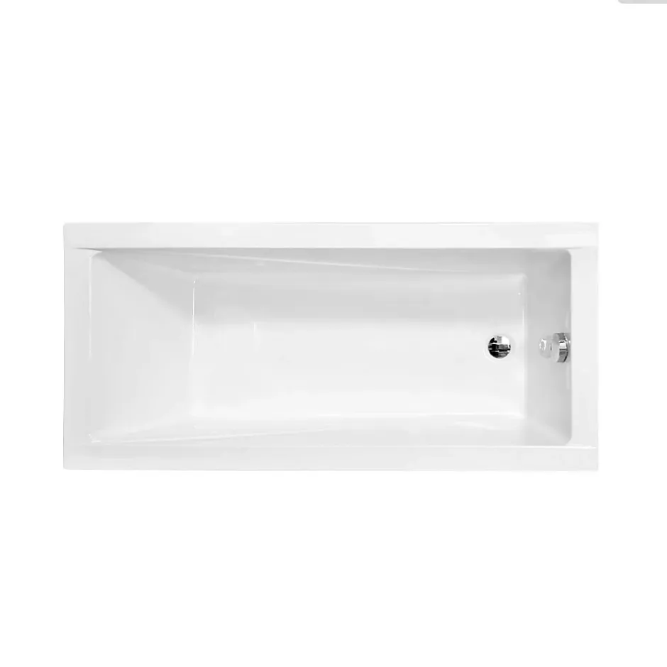 Besco Baignoire rectangulaire - 180 x 80 cm - sans Habillage - avec Pieds - Vidage Chrome - MODERN* Baignoire Droite