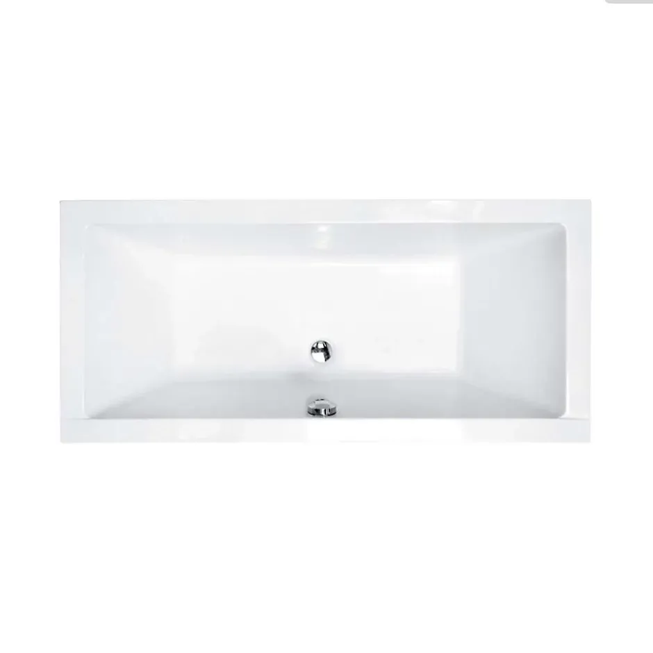 Besco Baignoire rectangulaire - 155 x 70 cm - sans Habillage - avec Pieds - Vidage Chrome - QUADRO SLIM