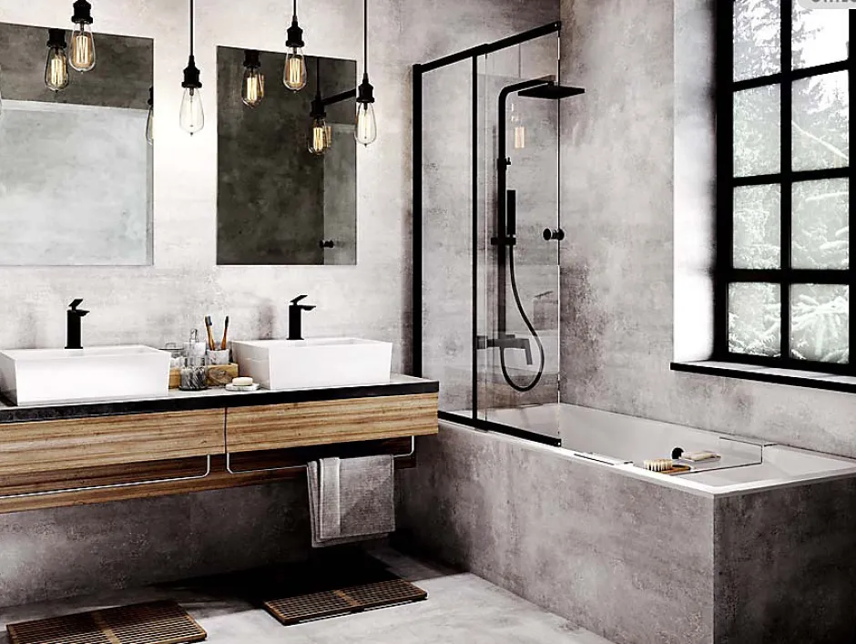 Besco Baignoire rectangulaire - 155 x 70 cm - sans Habillage - avec Pieds - Vidage Chrome - QUADRO SLIM
