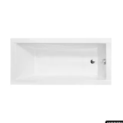 Besco Baignoire rectangulaire - avec Tablier Blanc et Repose Tête OFFERT - MODERN - 180 x 80 cm* Baignoire Droite