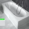 Besco Baignoire rectangulaire blanche à encastrer + repose tête - 180 x 80 cm - VITAE SLIM* Baignoire Droite