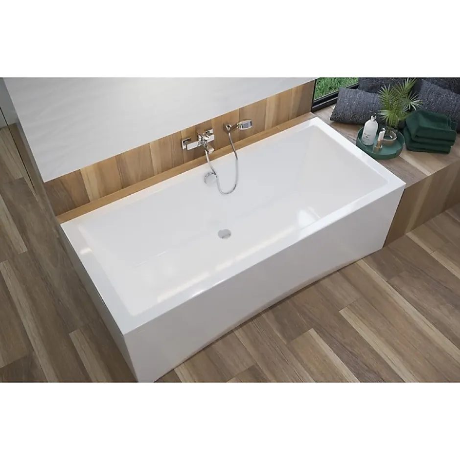 Planète Bain Baignoire rectangulaire 150x75 cm INTRO à encastrer en acrylique + tablier central