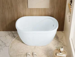 Vente-unique Baignoire sabot - 165 L - 120 x 75 x 65 cm - Blanche - PICCOLA* Baignoire Droite