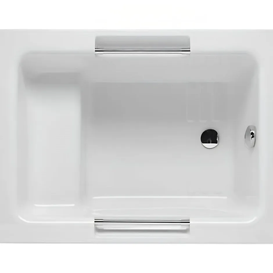 Sanindusa Baignoire sabot siège moulé acrylique haute densité sur châssis métal Shortline 100x75 blanche* Baignoire Droite