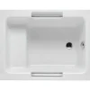 Sanindusa Baignoire sabot siège moulé acrylique haute densité sur châssis métal Shortline 100x80 blanche