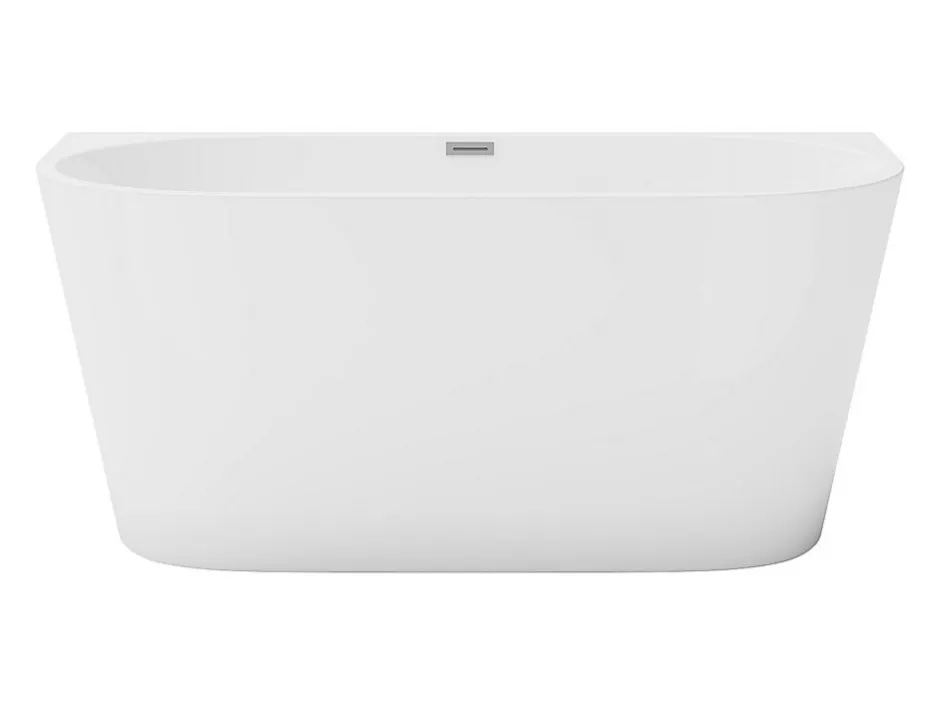 Vente-unique Baignoire semi îlot - 175L - 130 x 71,5 x 58 cm - Blanche - Acrylique - DIVINA* Baignoire Îlot
